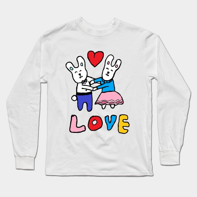 love bunny, rabbits, hand drawing Long Sleeve T-Shirt by zzzozzo